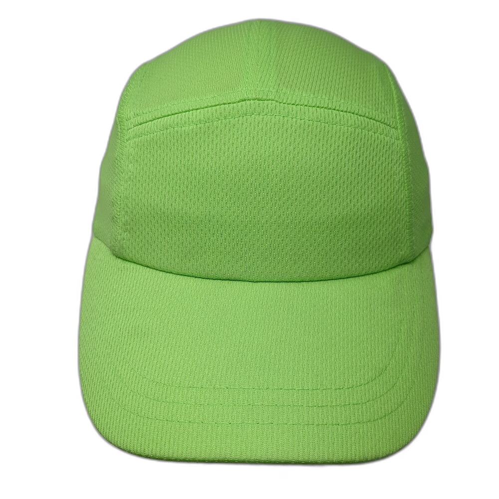 Headsweats 5 Panel Green Hat One Size Performance Running Strapback Coolmax Cap